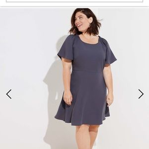 NWT LOFT Plus Grey Dress